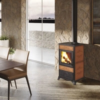 Stufa a legna FANCY EVO EK63 - Gruppo Edilkamin 11 kW ad aria Cuoio EK63