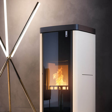 Stufa policombustibile Girolami Soft 18 avorio 18 kW idro + kit acs
