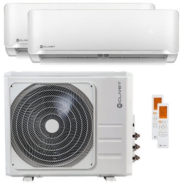 Condizionatore Clivet Essential 2 dual split 18000+18000 BTU inverter classe A unità esterna 12,3 kW