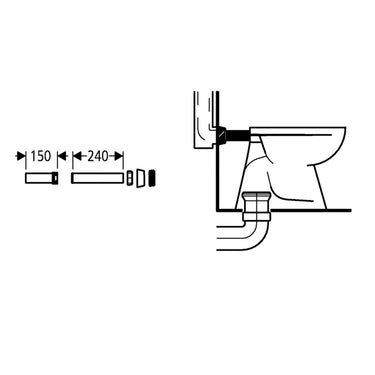 Canotto di scarico Grohe per cassette WC 