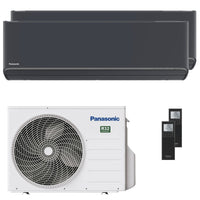 Condizionatore Panasonic Etherea dual split 9000+12000 BTU inverter A+++ wifi unità esterna 5 kW grigio grafite