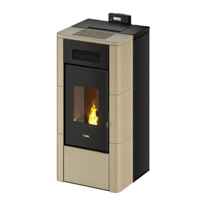 Stufa a pellet Cadel River Idro 16 ad acqua 16,1 kW WiFi - MAIOLICA AVORIO