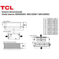 Condizionatore TCL Canalizzabile Serie D quadri split 9000+9000+12000+18000 BTU inverter A++ wifi unità esterna 12.2 kW
