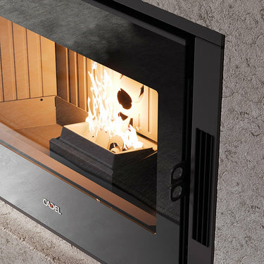 Inserto a pellet per camino CADEL Zefiro 9 ad aria canalizzabile 9 kW - con WiFi