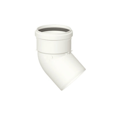Curva 45° scarico fumi caldaia a condensazione diam. 80 mm. m/f in pp