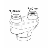 Sdoppiatore fumi Vaillant 80/80 mm - per scaldabagno TurboMAG plus 