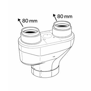 Sdoppiatore fumi Vaillant 80/80 mm - per scaldabagno TurboMAG plus 