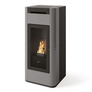 Stufa a pellet Edilkamin Tera H 25 Evo 25 kW WiFi Idro Grigio Chiaro opaco