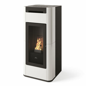 Stufa a pellet Edilkamin Tera H 25 Evo 25 kW WiFi Idro Bianco Panna