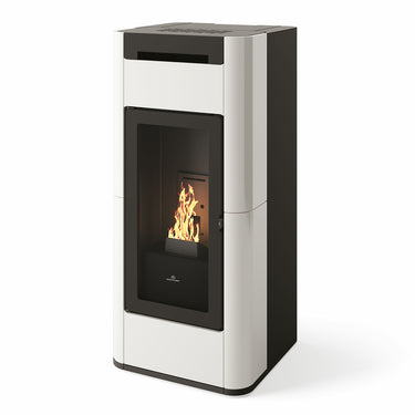 Stufa a pellet Edilkamin Tera H 25 Evo 25 kW WiFi Idro Bianco Panna