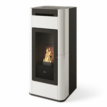 Stufa a pellet Edilkamin Tera H 30 Evo 30 kW Idro WiFi bianco panna Edilkamin