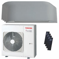 Condizionatore Toshiba Haori quadri split 7000+9000+9000+12000 BTU inverter A++ wifi unità esterna 8 kW