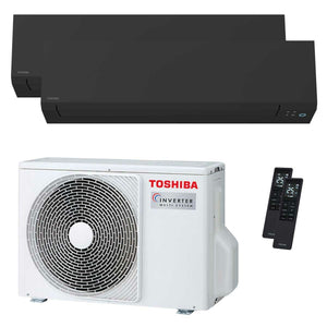 Condizionatore Toshiba SHORAI Edge Black dual split 5000+7000 BTU inverter A++ wifi unità