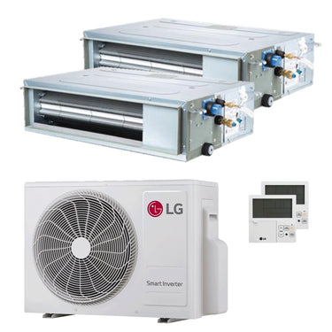Condizionatore LG Canalizzabile CL dual split 9000+9000 BTU inverter A+++  unità esterna 4.7 kW