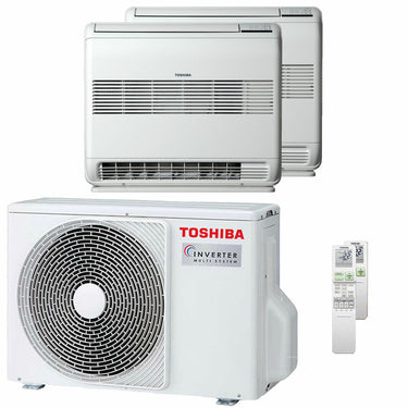 Condizionatore Toshiba Console J2 dual split 9000+12000 BTU inverter A++ unità esterna 5,2 kW