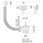 Piletta Valsir per lavello 1"1/2 con tappo e troppopieno tondo Valsir