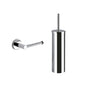 Set accessori bagno Gedy Felce cromato lucido con contenitori in vetro satinato