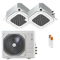 Condizionatore Clivet Cassetta Compatta 4 vie IBA1-Y dual split 18000+18000 BTU inverter A+ wifi unità esterna 12.3 kW