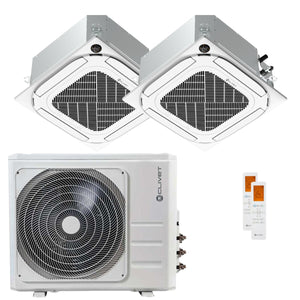 Condizionatore Clivet Cassetta Compatta 4 vie IBA1-Y dual split 18000+18000 BTU inverter A+