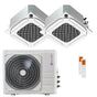 Condizionatore Clivet Cassetta Compatta 4 vie IBA1-Y dual split 18000+18000 BTU inverter A+ wifi unità esterna 12.3 kW