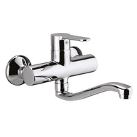 Miscelatore lavello cucina Paffoni BLU161 a muro con canna tubo serpente orientabile