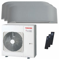 Condizionatore Toshiba Haori trial split 9000+9000+16000 BTU inverter A+++ wifi unità esterna 7 kW