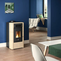 Stufa a pellet Cadel River Idro 16 ad acqua 16,1 kW WiFi - MAIOLICA AVORIO
