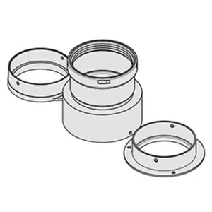 Kit sistema sdoppiato scarico fumi tubi aria/fumi 80/80 mm sdoppiatore per caldaie a