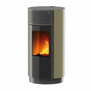 Stufa a pellet Girolami Round 12 11 kW ad aria WiFi - Verde