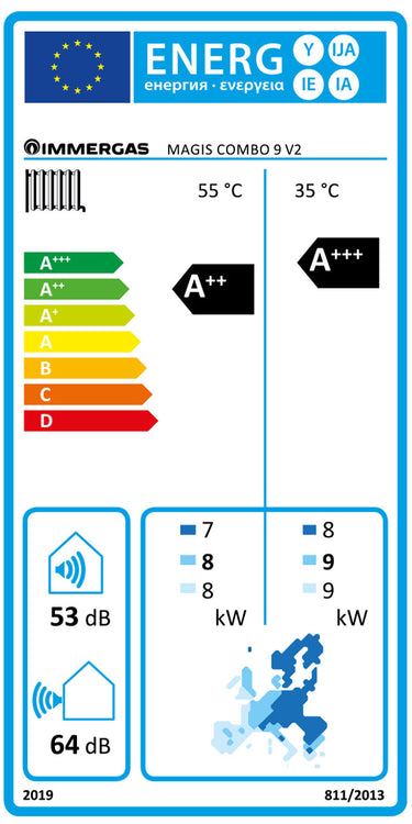 Sistema ibrido Immergas Magis Combo 9 V2 9 kW a gas metano