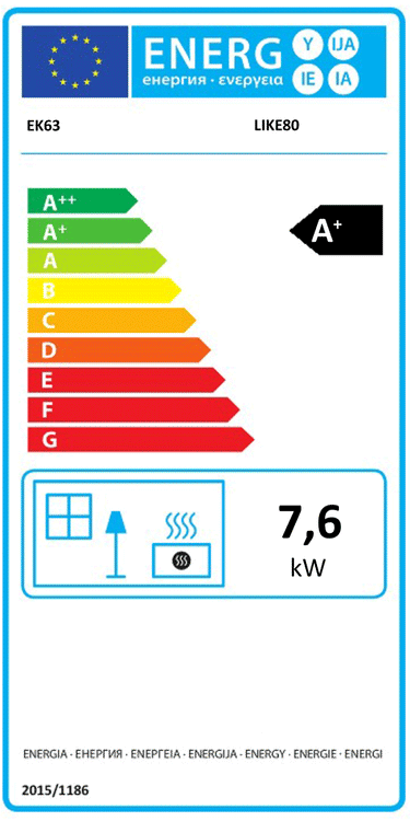 Stufa a pellet EK63 LIKE80 - gruppo Edilkamin -  7,6 kW ad aria Bianco perla