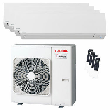 Condizionatore Toshiba SHORAI Edge White quadri split 7000+9000+9000+12000 BTU inverter A++ wifi unità esterna 8 kW