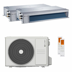 Condizionatore canalizzabile Clivet DUCT 2 dual split 9000+12000 BTU inverter A++ unità esterna