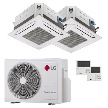 Condizionatore LG Cassetta 4 vie LG dual split 12000+12000 BTU inverter A+++  unità esterna 4.7 kW