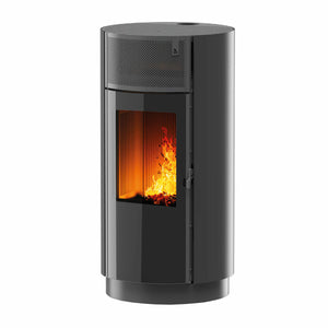 Stufa a pellet Girolami Round 9 8 kW ad aria WiFi - Nero