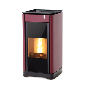 Stufa policombustibile Girolami Furni 18 bordeaux 18 kW idro + kit acs